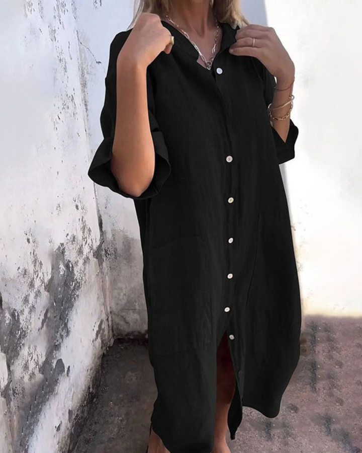 Isolde | Women’s Button-Through Shirt Dress in a Loose Fit