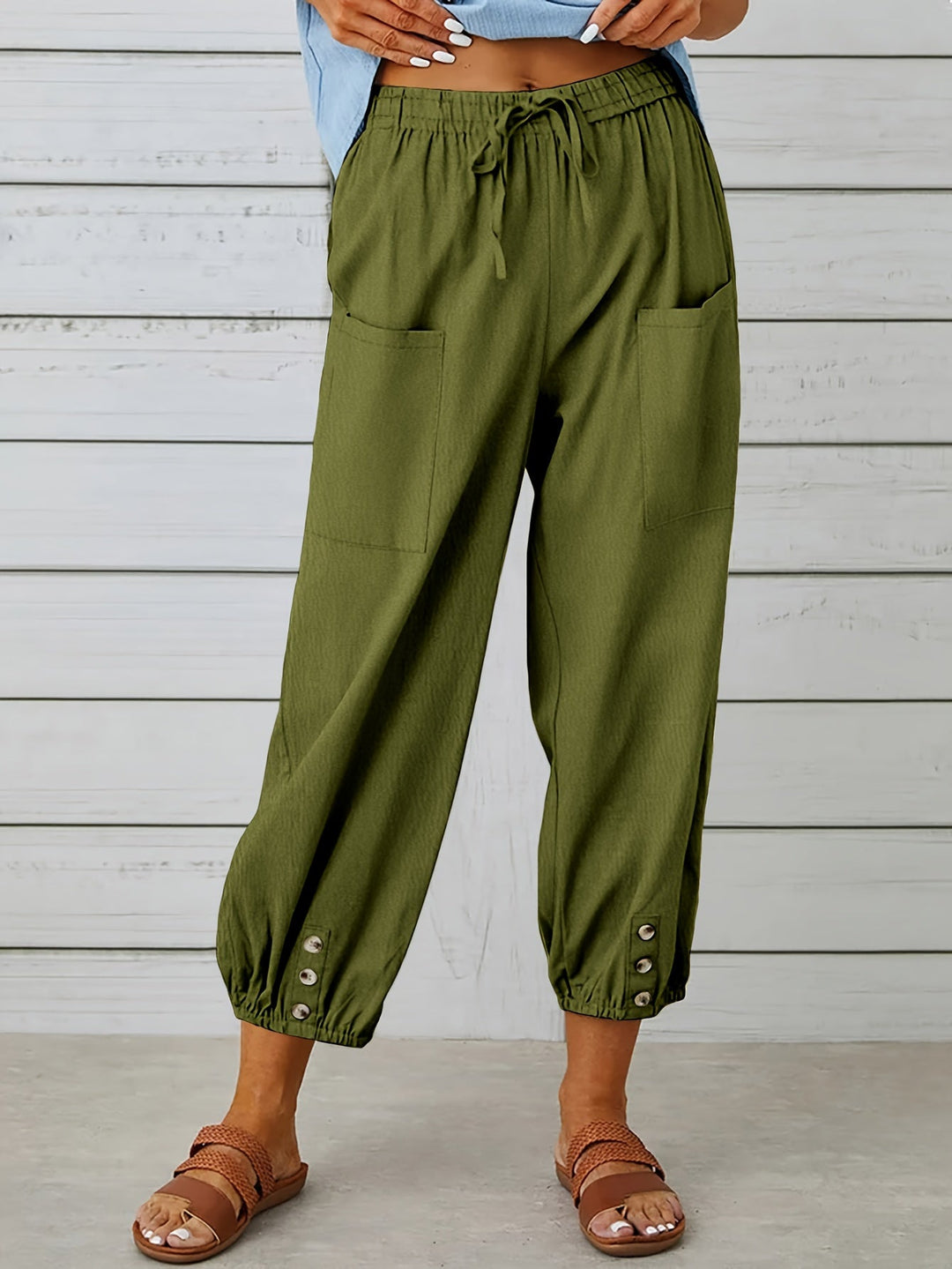 Wide Leg Capri Trousers