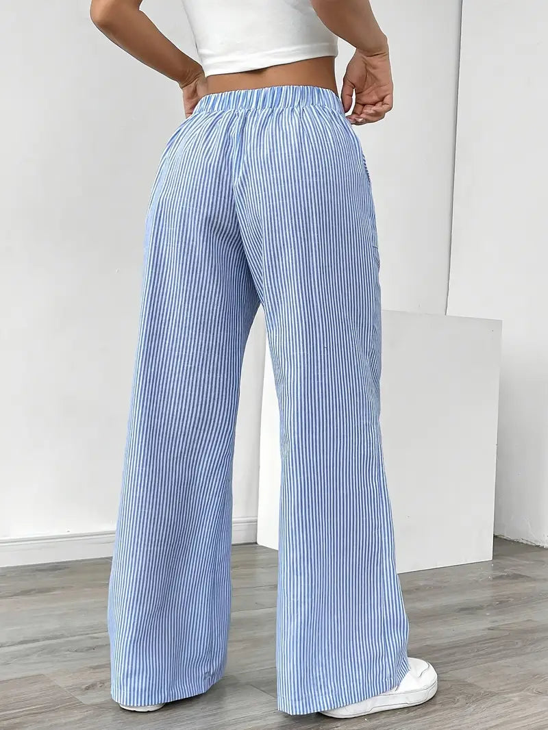 Nina™ - Elegant Striped Trousers With Pockets