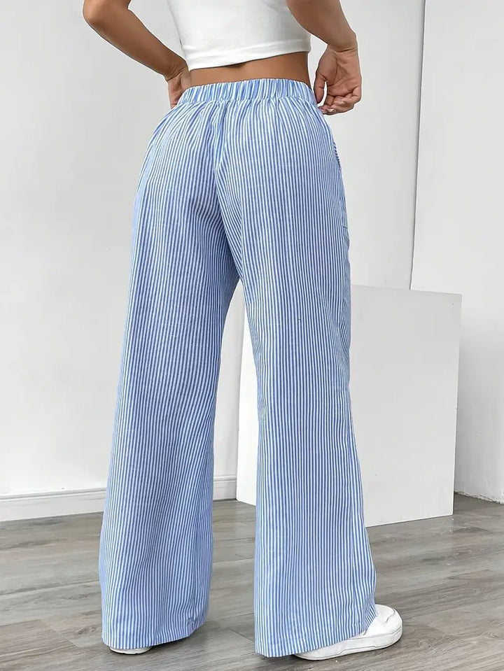 Nina™ - Elegant Striped Trousers With Pockets