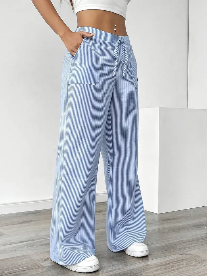 Nina™ - Elegant Striped Trousers With Pockets