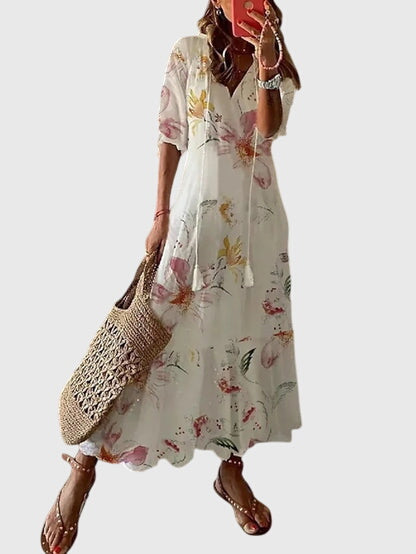 Melissa | Women’s Printed Maxi Dress for Holiday Wear