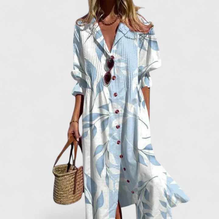 Eloise | Women’s Shirt Dress featuring an abstract pattern