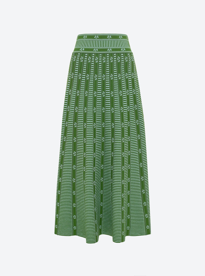Sofia ™ - Green Floral Jacquard Skirt