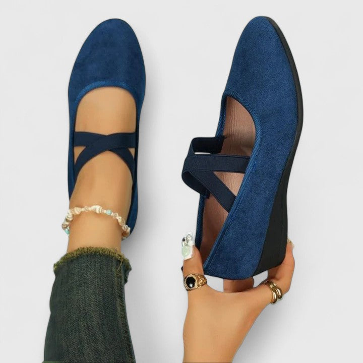 Eraphine | Women’s Mary Jane Flats with Cross Strap Composition