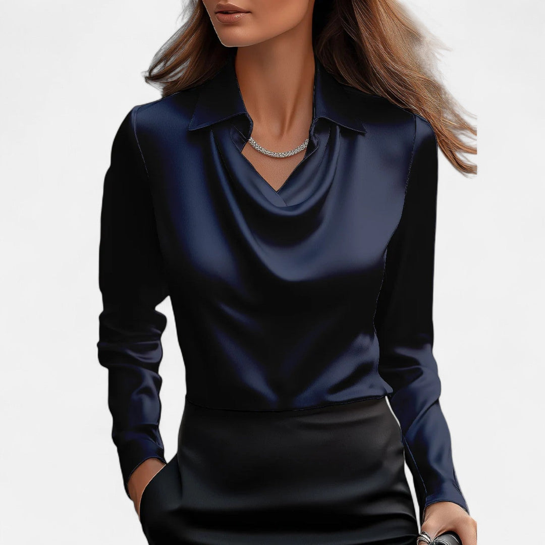 Elara | Women’s Blouse featuring a Draped Neckline