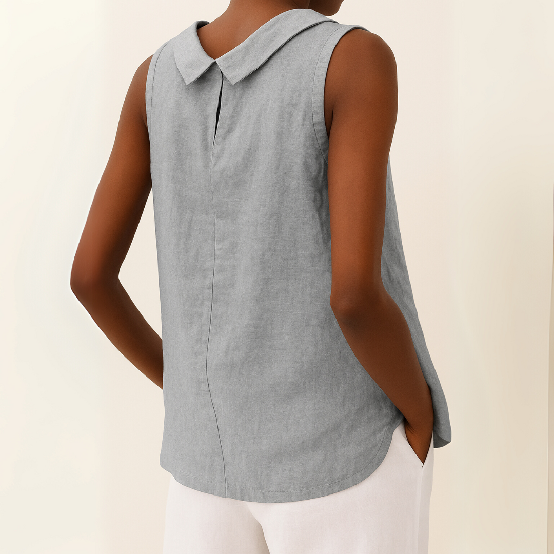 Orla | Women’s Sleeveless Top with a Folded Neck Design