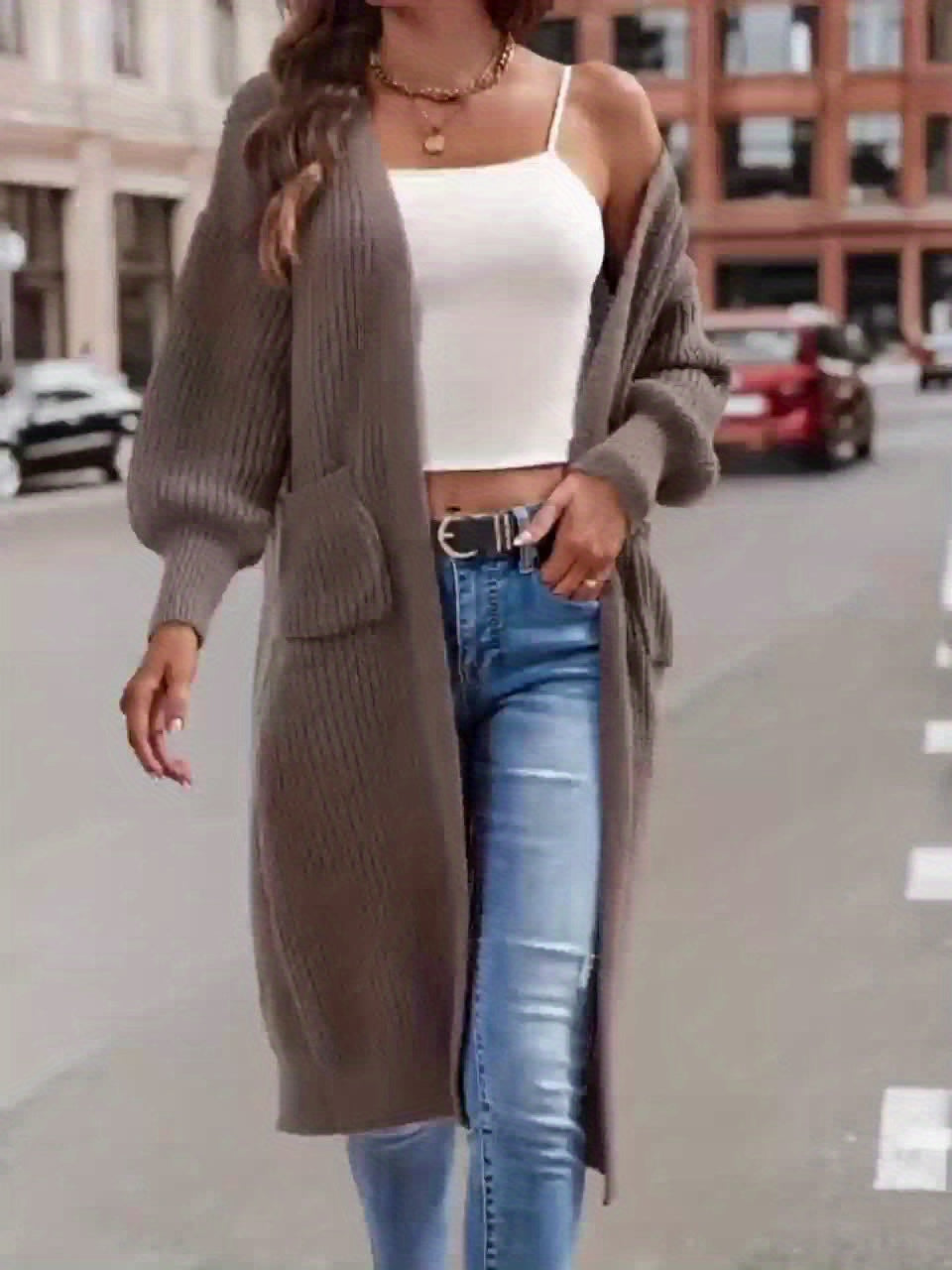 Layla™ - Elegant Deep V-Neck Long Sleeve Cardigan