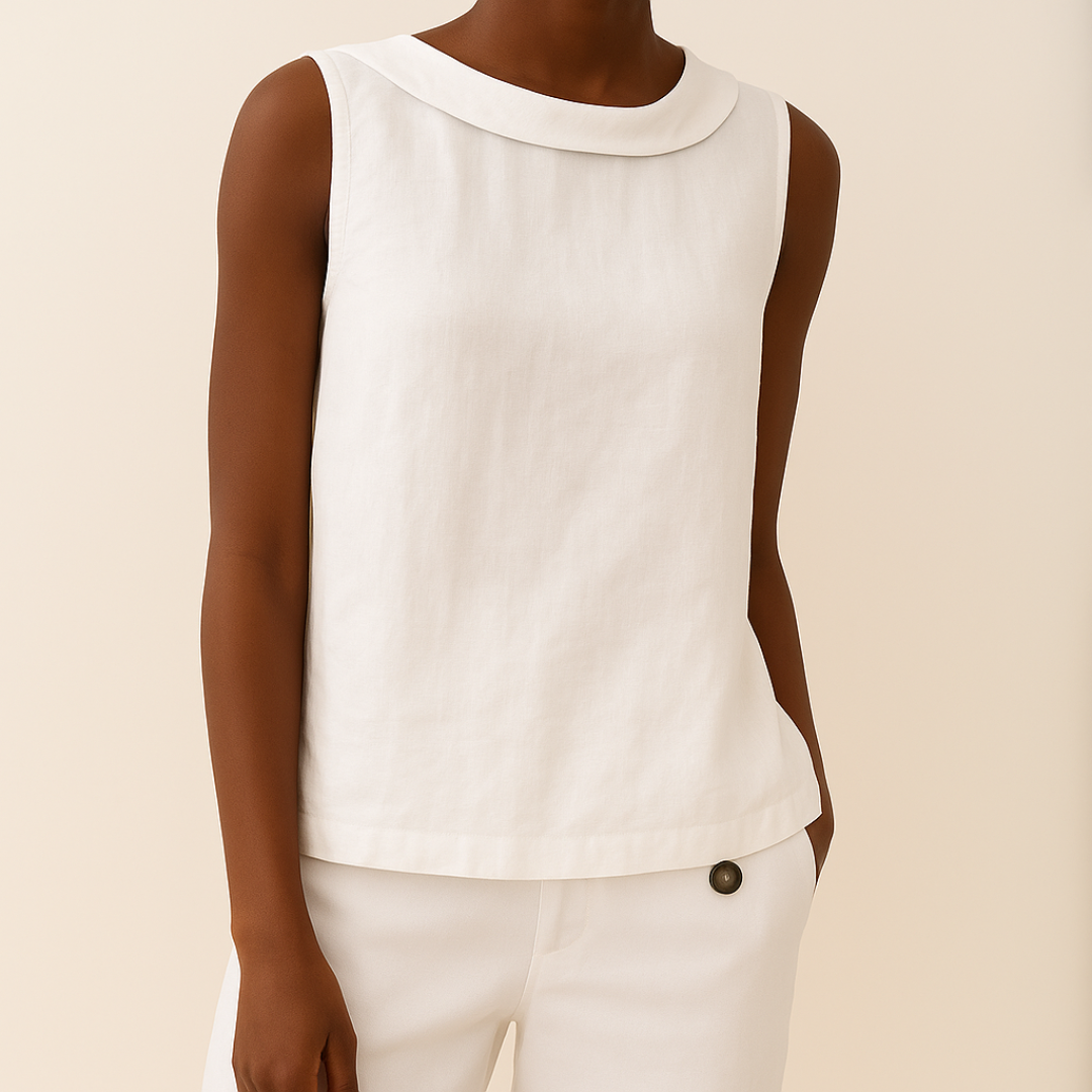 Orla | Women’s Sleeveless Top with a Folded Neck Design