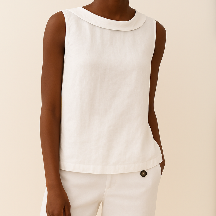 Orla | Women’s Sleeveless Top with a Folded Neck Design