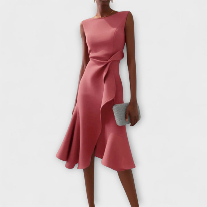 Oriana | Women’s Midi Dress with Sculpted Waist Detail