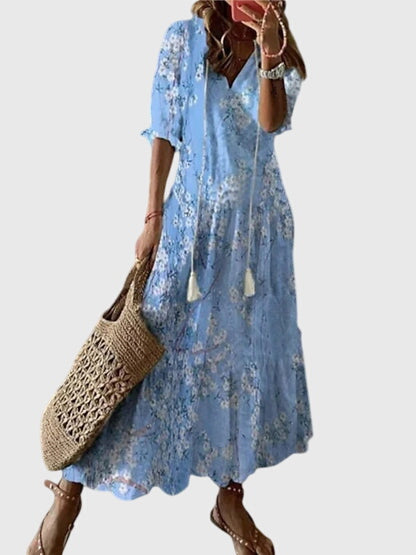 Melissa | Women’s Printed Maxi Dress for Holiday Wear