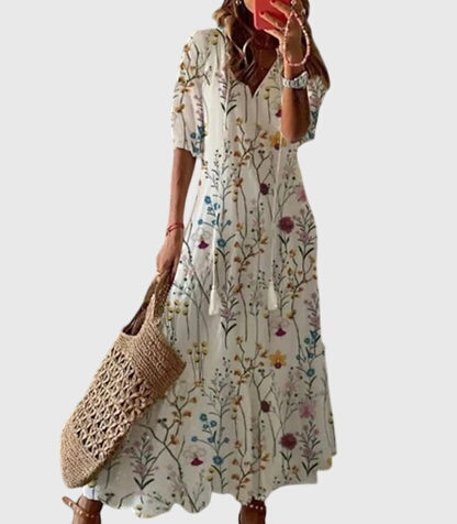 Melissa | Women’s Printed Maxi Dress for Holiday Wear