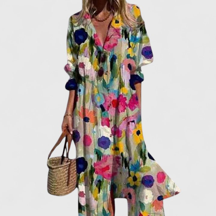 Eloise | Women’s Shirt Dress featuring an abstract pattern