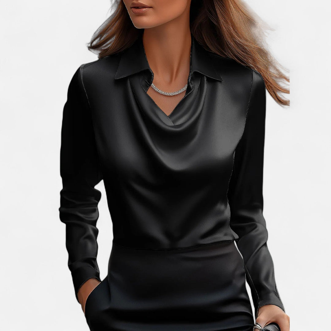 Elara | Women’s Blouse featuring a Draped Neckline