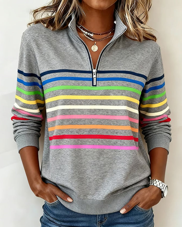 Brinelle | Women’s Half-Zip Jumper featuring Colourful Stripe