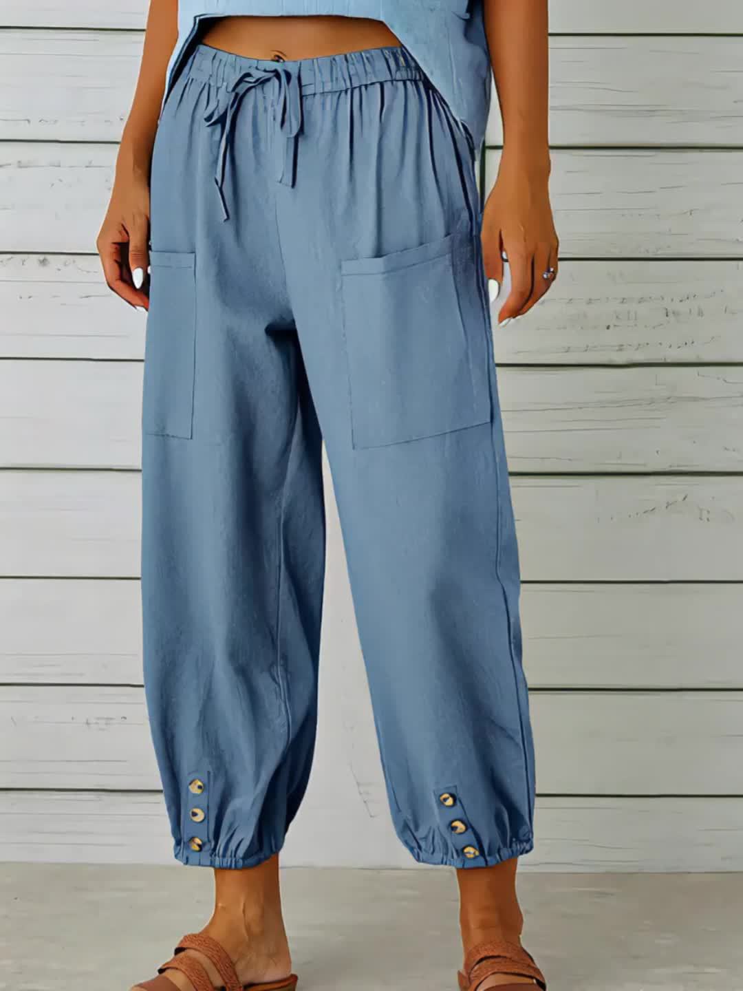 Wide Leg Capri Trousers