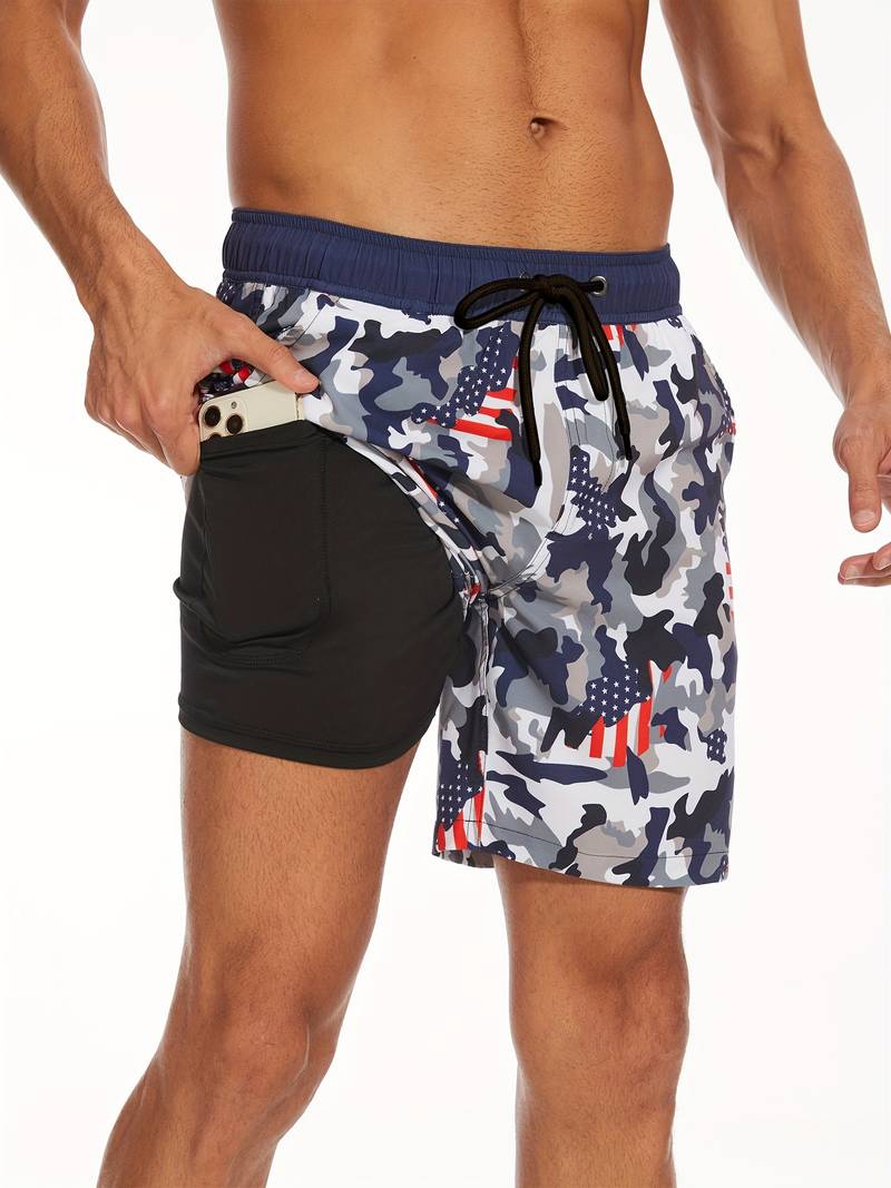 Kairo | Men’s Swim Shorts featuring a Flamingo Motif