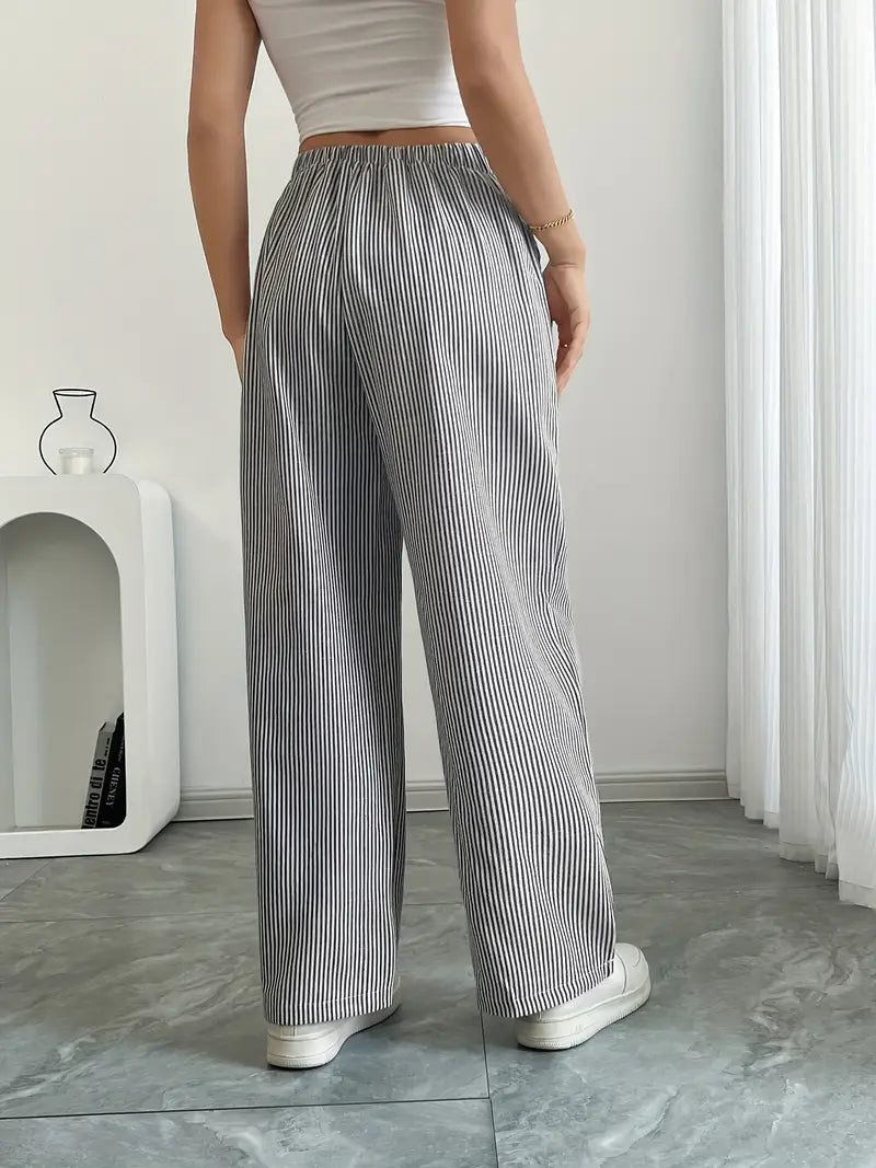 Nina™ - Elegant Striped Trousers With Pockets