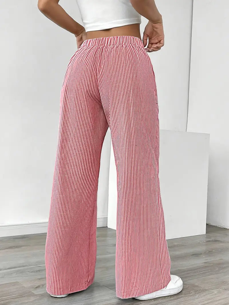 Nina™ - Elegant Striped Trousers With Pockets