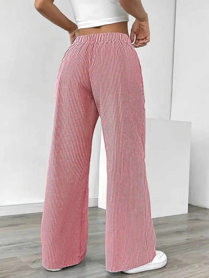 Nina™ - Elegant Striped Trousers With Pockets