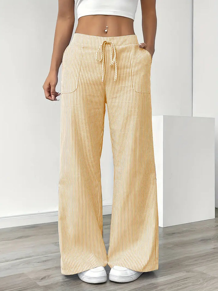 Nina™ - Elegant Striped Trousers With Pockets