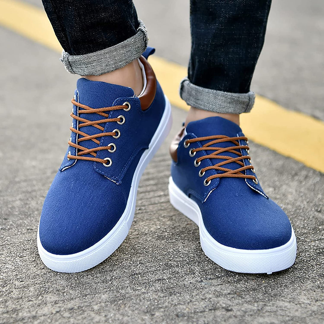 Corven | Men’s Casual Trainers with Contrast Heel Style note