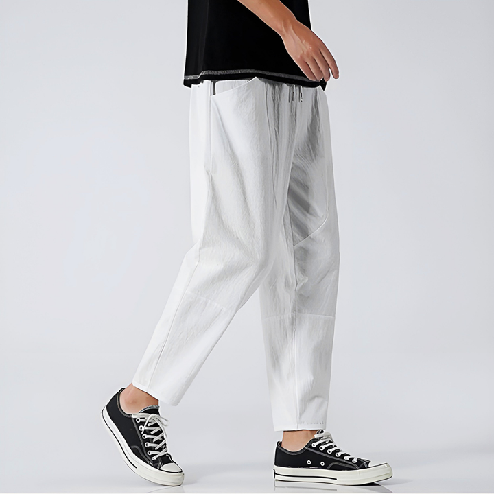 Brennan | Men’s Cropped Trousers in a Wide-Leg Drape