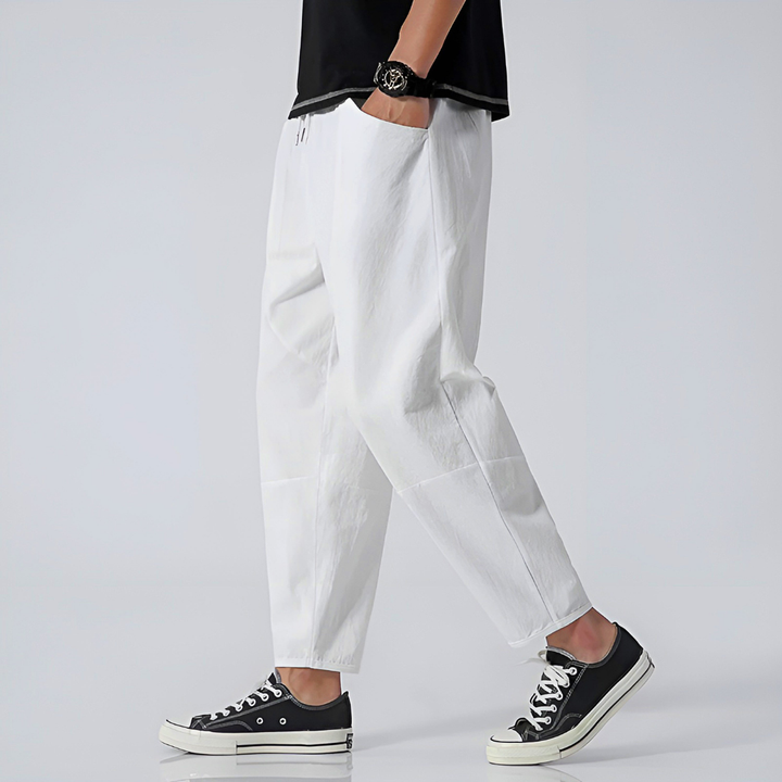 Brennan | Men’s Cropped Trousers in a Wide-Leg Drape