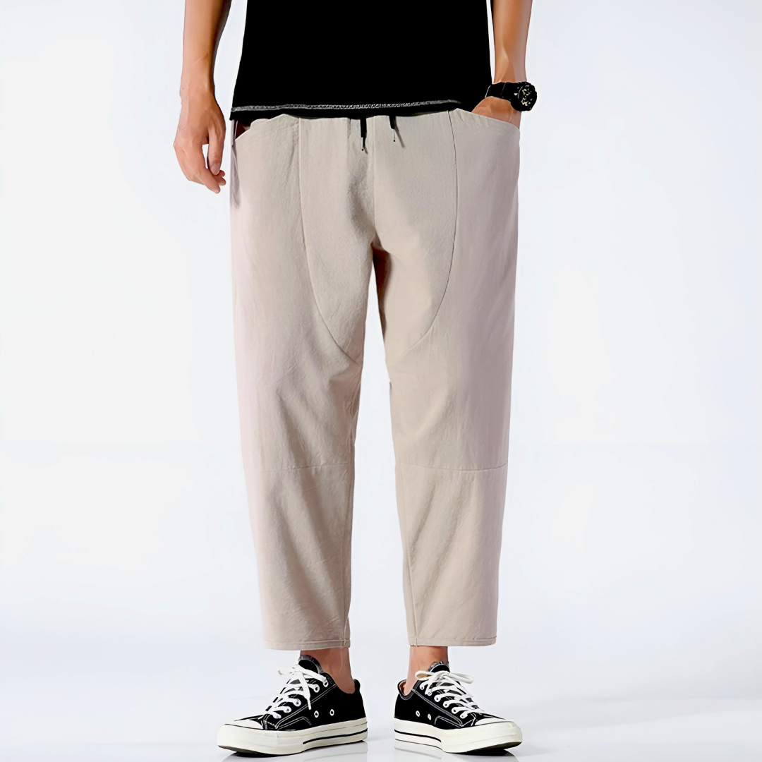Brennan | Men’s Cropped Trousers in a Wide-Leg Drape