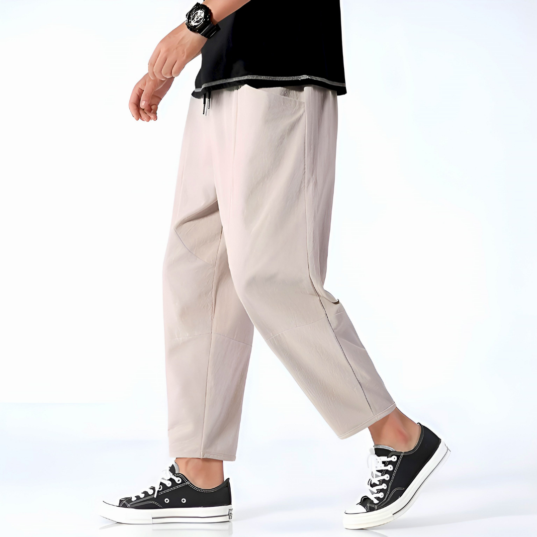 Brennan | Men’s Cropped Trousers in a Wide-Leg Drape