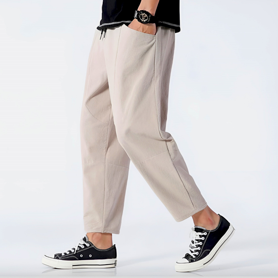 Brennan | Men’s Cropped Trousers in a Wide-Leg Drape