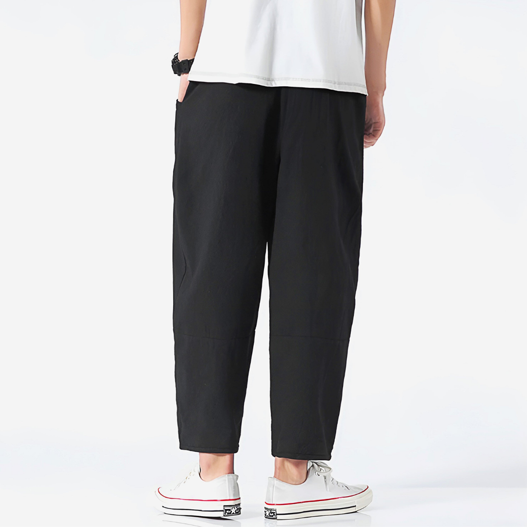 Brennan | Men’s Cropped Trousers in a Wide-Leg Drape