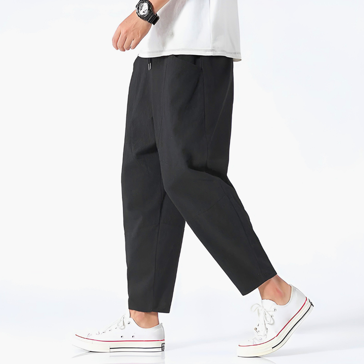 Brennan | Men’s Cropped Trousers in a Wide-Leg Drape