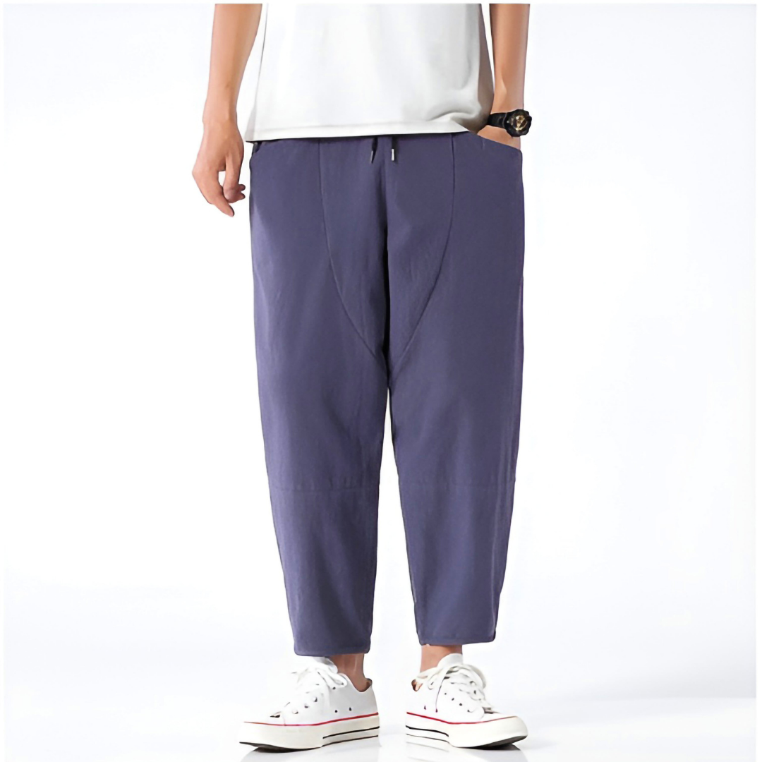 Brennan | Men’s Cropped Trousers in a Wide-Leg Drape