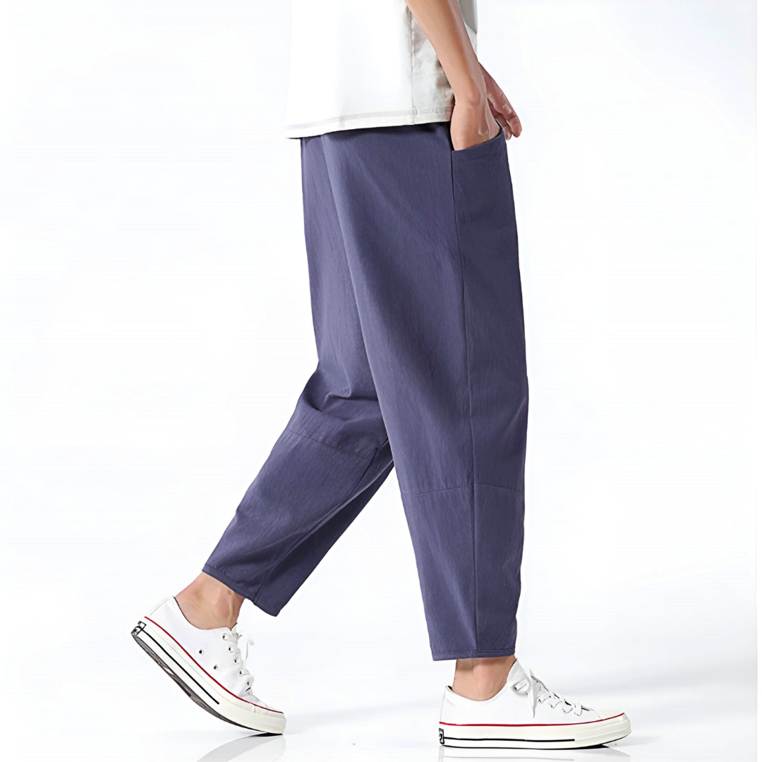 Brennan | Men’s Cropped Trousers in a Wide-Leg Drape