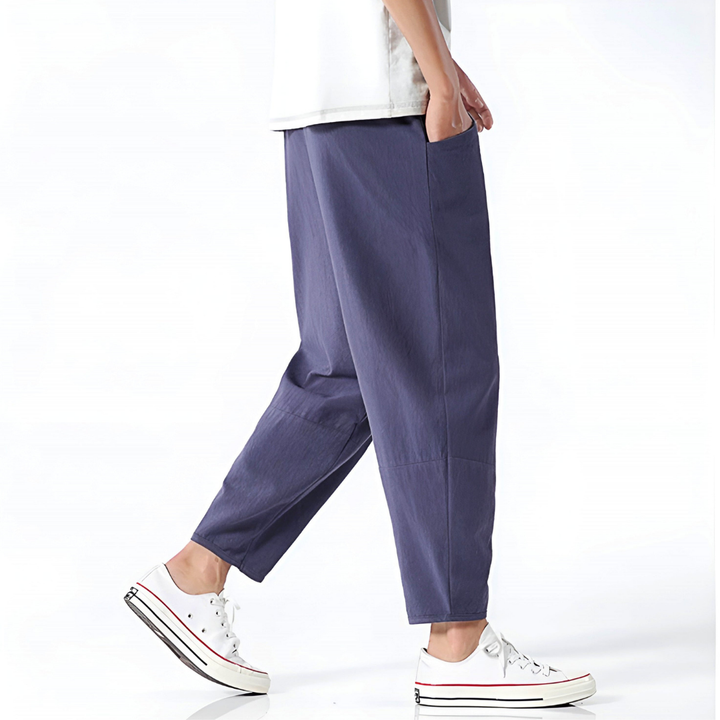 Brennan | Men’s Cropped Trousers in a Wide-Leg Drape