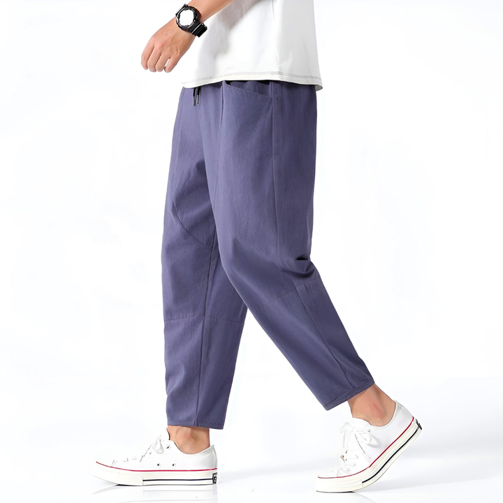 Brennan | Men’s Cropped Trousers in a Wide-Leg Drape