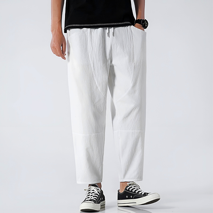 Brennan | Men’s Cropped Trousers in a Wide-Leg Drape