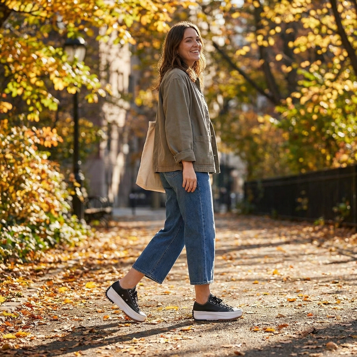 Calyra | Women’s Platform Trainers with Contrast Toe Cap