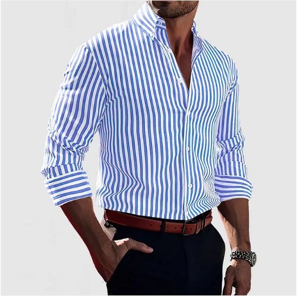 Jovian | Men’s Striped Shirt for Smart-Casual Wearing