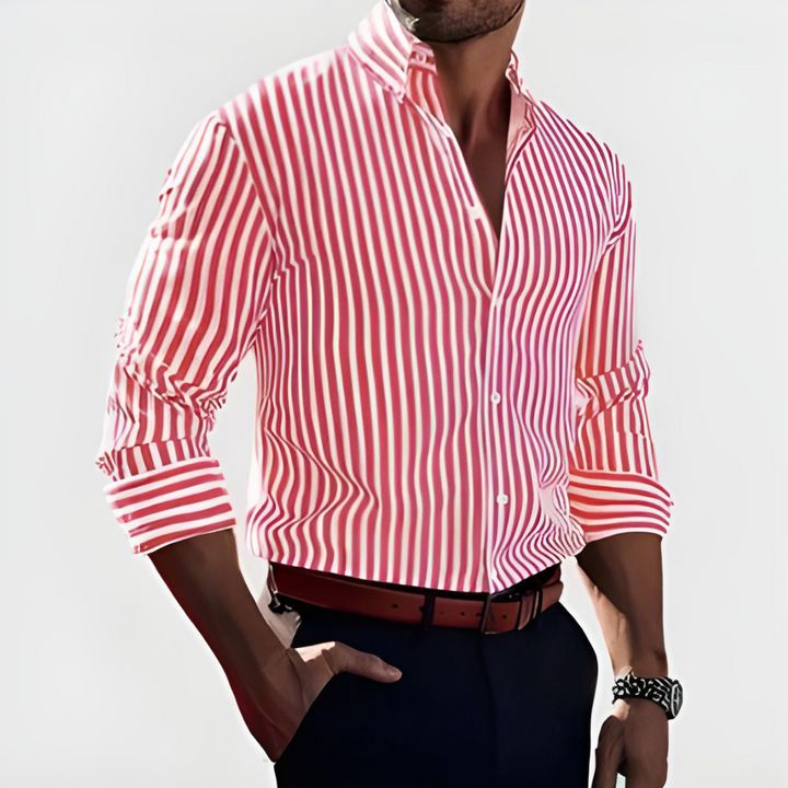 Jovian | Men’s Striped Shirt for Smart-Casual Wearing
