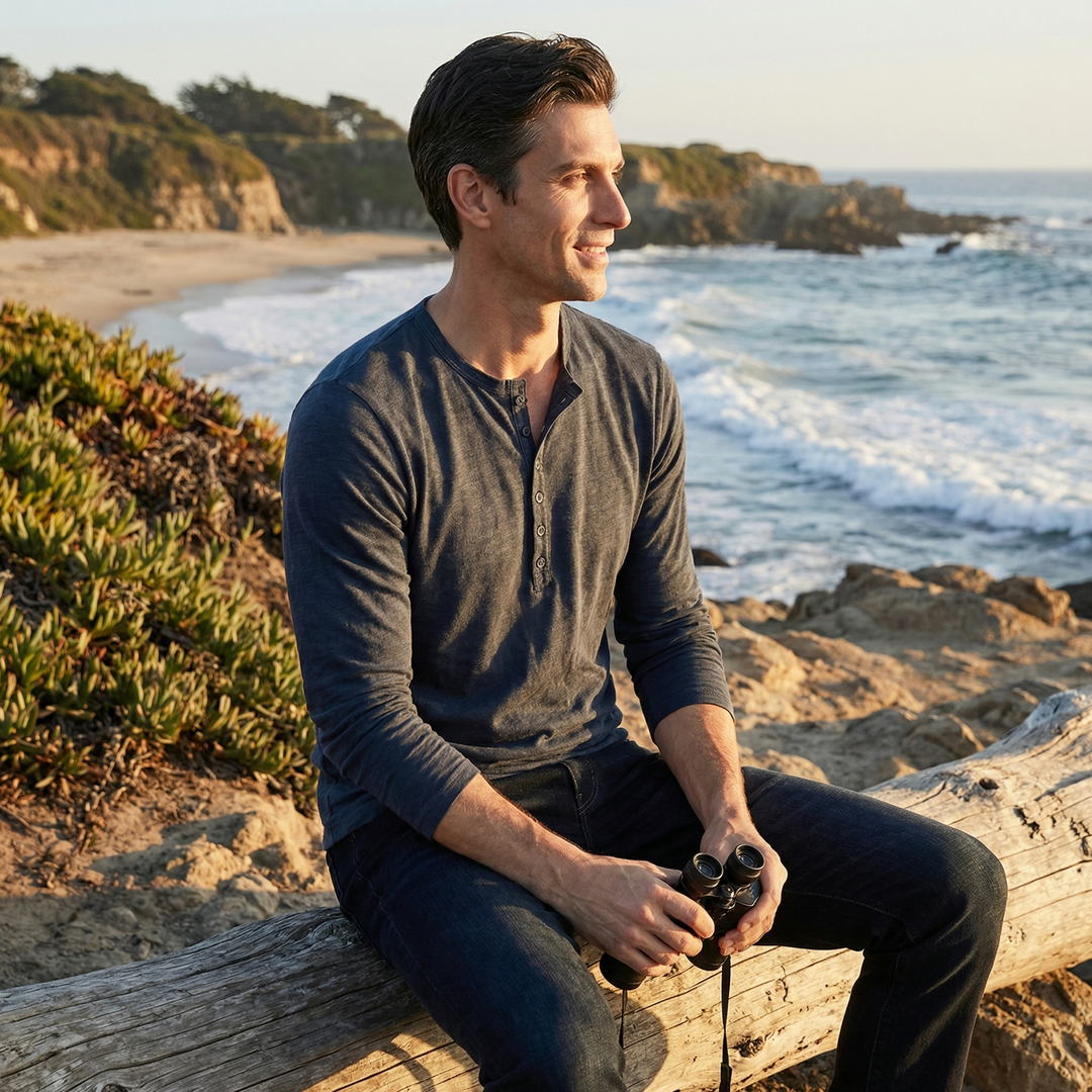 Cavero | Men’s Long Sleeve Henley designed for casual wear