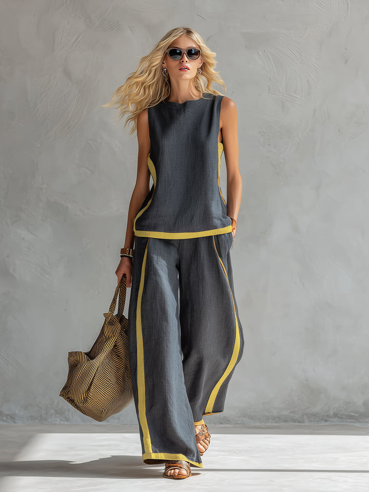 Yavelle | Women’s Two-Piece Set with Contrast Trim