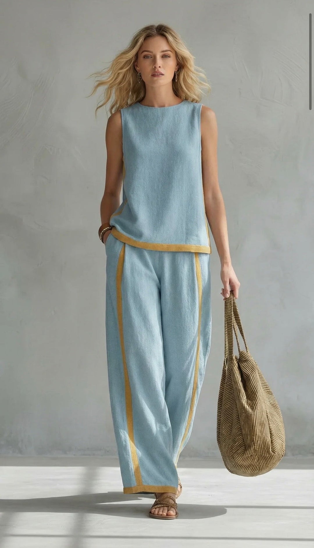 Yavelle | Women’s Two-Piece Set with Contrast Trim