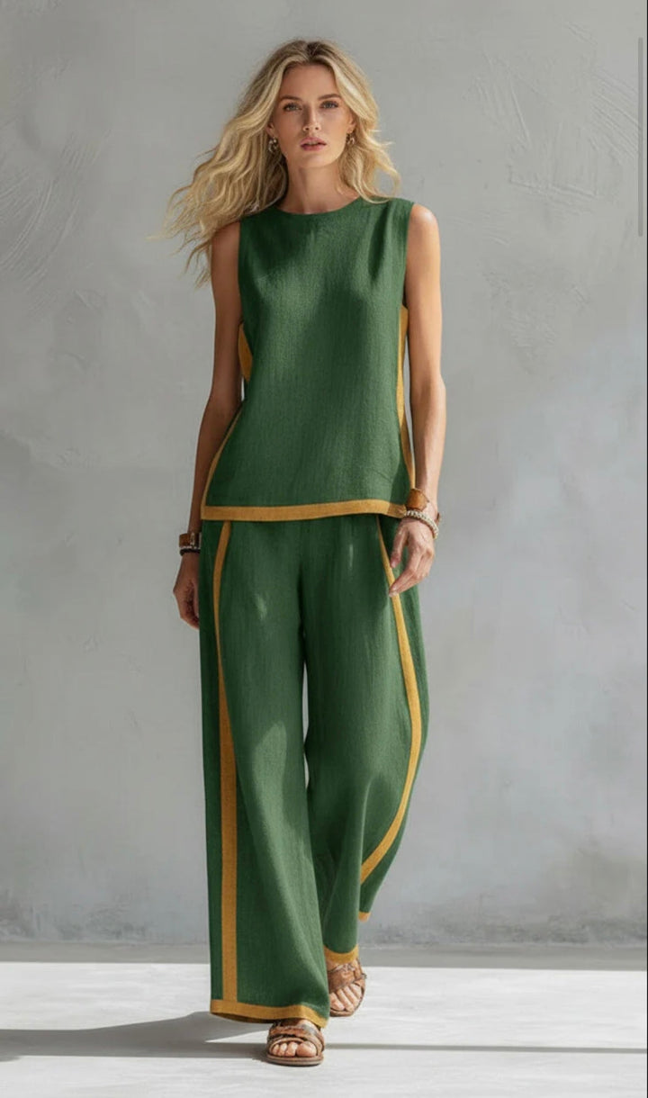 Yavelle | Women’s Two-Piece Set with Contrast Trim