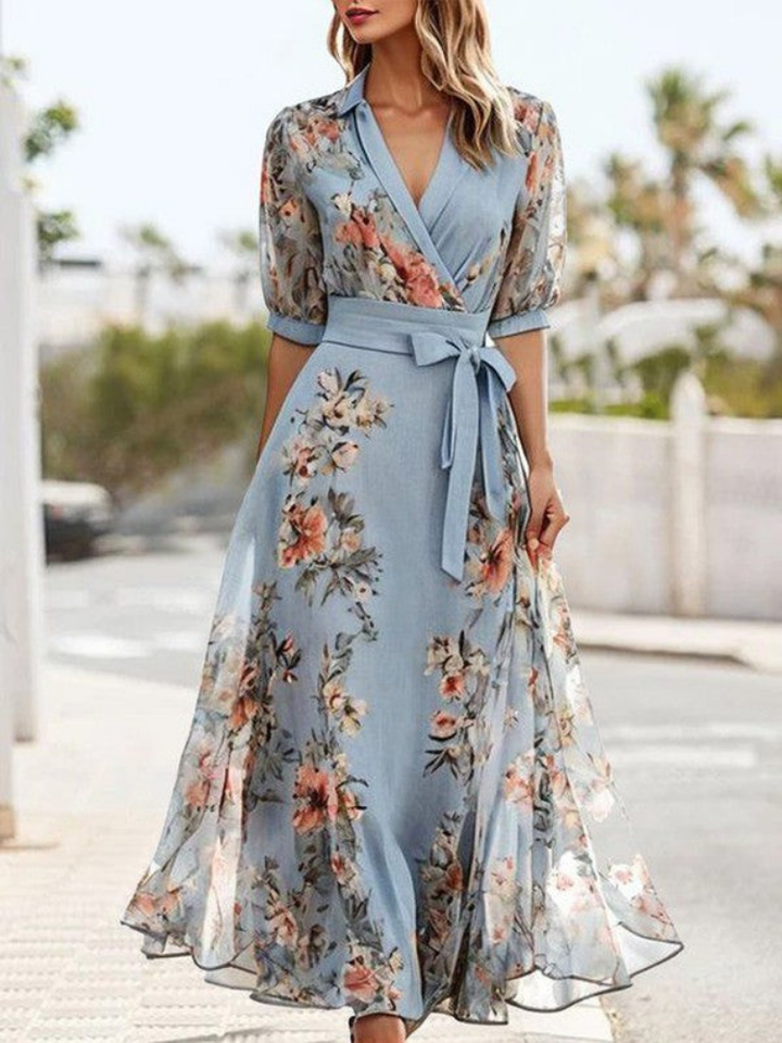 Celestina | Women’s Floral Wrap Dress featuring a Tie Waist