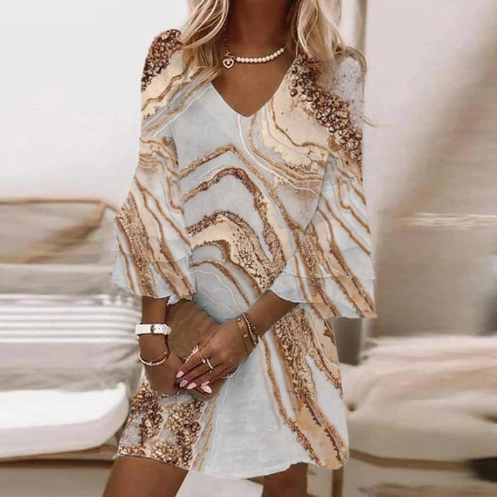 Sorelle | Women’s Mini Dress featuring a Marble-Inspired Print