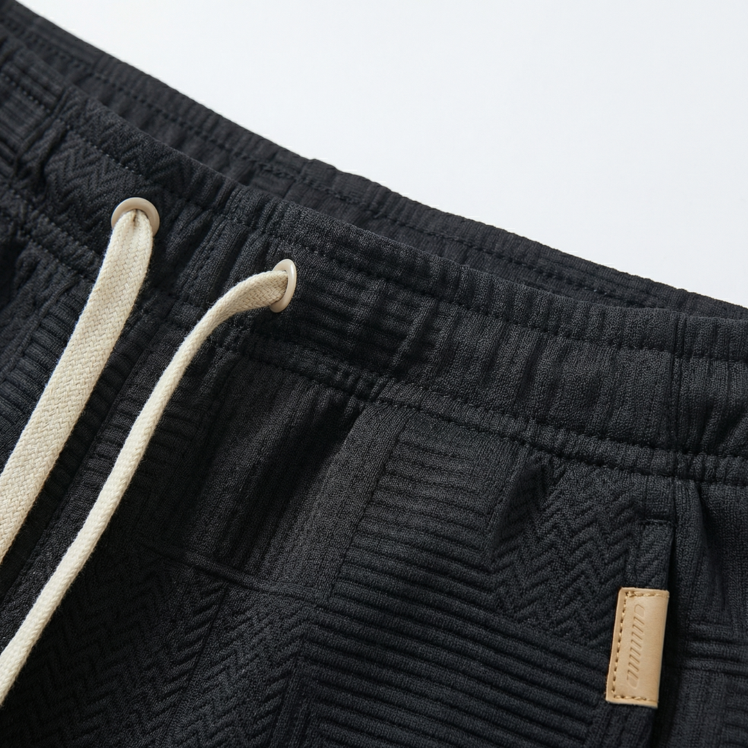 Kavren | Men’s Casual Shorts featuring textured panel design