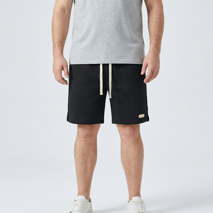 Kavren | Men’s Casual Shorts featuring textured panel design